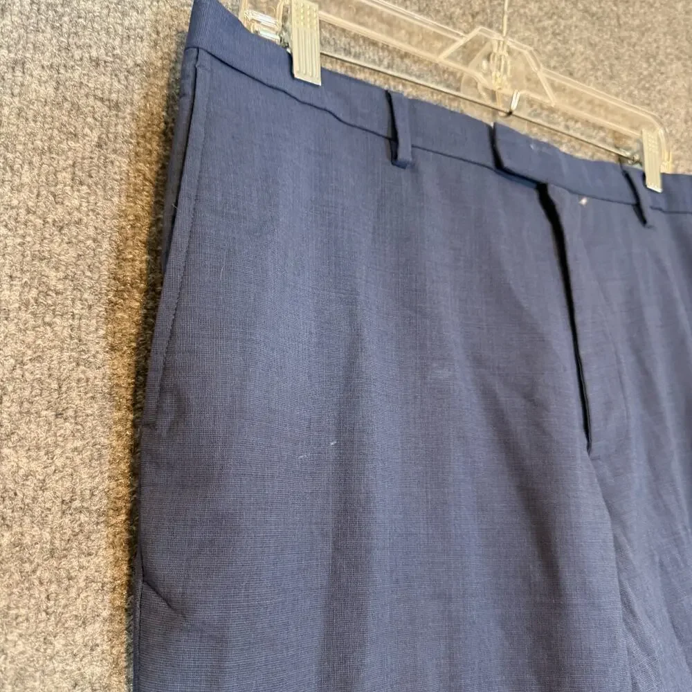 Banana‎ Republic Pants Mens 36x32 Blue Wool Slim Fit Pleated Lightweight Casual